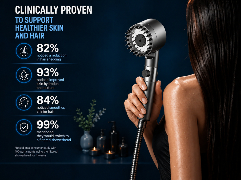 Lumo™ Filtered Shower Head | High-Pressure | 4 Adjustable Spray Modes | Water-Saving